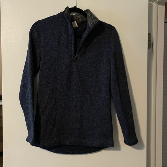 NWOT Grove and Hollow Funnel Neck 3/4 zip Sweater in Dark Blue - Picture 1 of 3